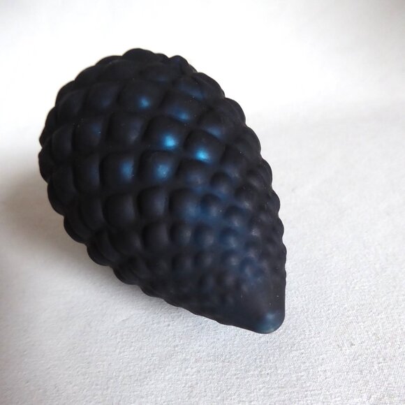 NEW 5” CHRISTMAS TREE HOLIDAY BLUE PINECONE GLASS ORNAMENT LOT OF 6 - Picture 5 of 6